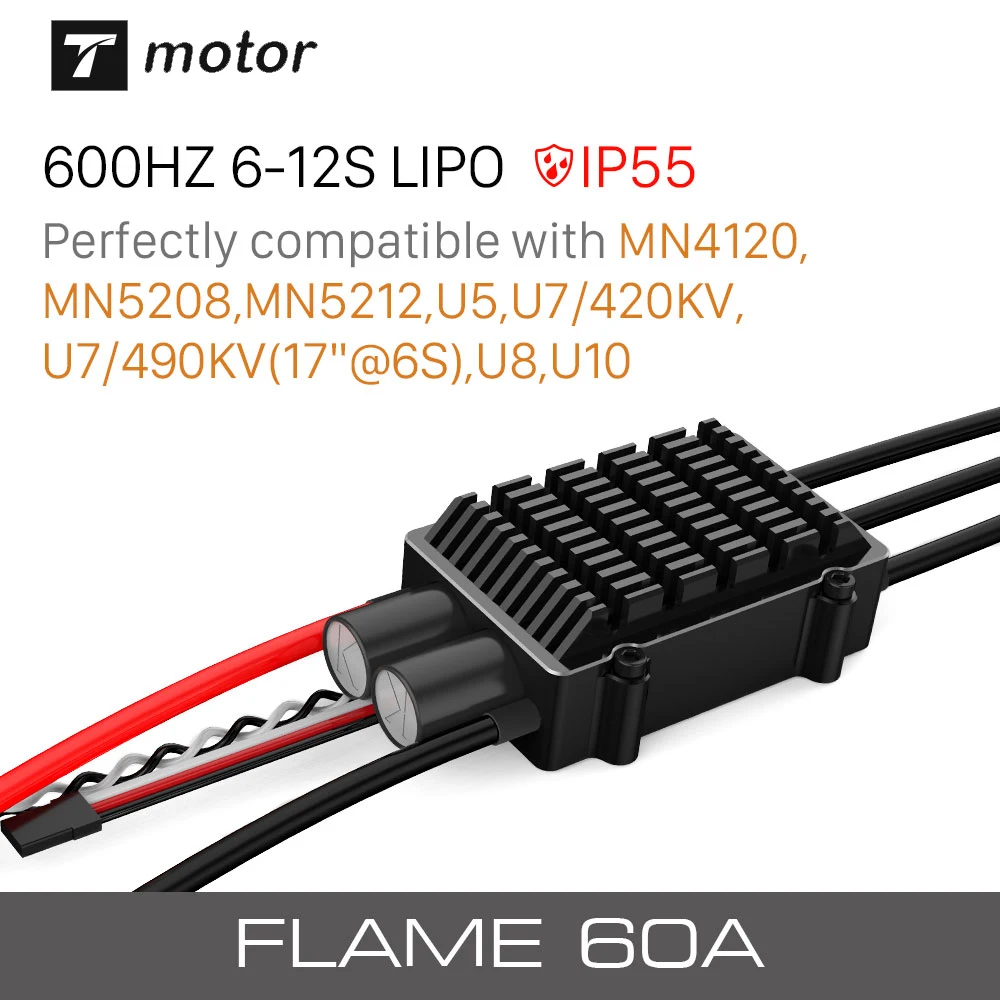 

T-motor FLAME 60A (6-12s 600HZ NO BEC) waterproof ESC for UAV drone