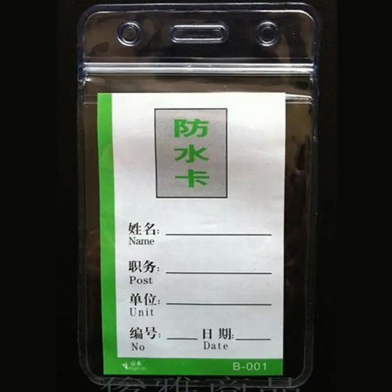 

DHL Free shipping 500pcs Transparent Vertical Soft Waterproof ID Badge Holders PVC Name Card Case Certificate plastic Horizontal
