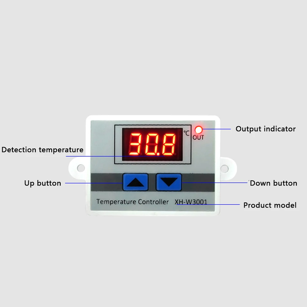 Thermostat Regulator Electronic Sensor Compact Digital With Probe Switch Cool Heat LCD Display Automatic Temperature Controller