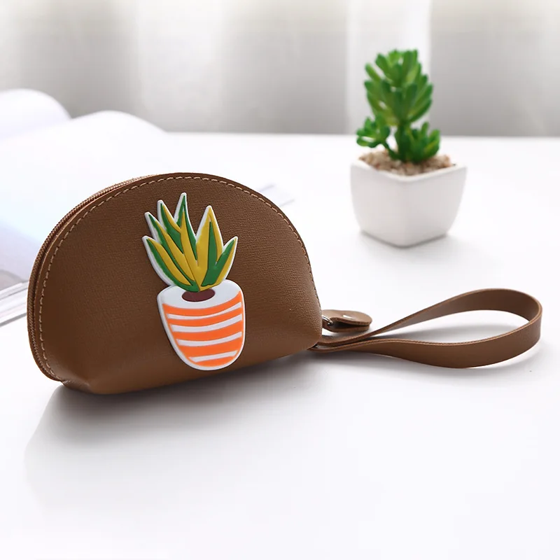 PACGOTH Women Cute Mini Cactus Coin Purses With Zipper Wallet Key Chain Fashion Purses For Ladies Gifts Size12.5*8.5*4.5cm