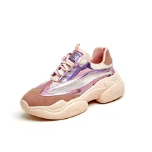 Для женщин кроссовки женские высокие сапоги Дышащие расшитые блестками кроссовки Для женщин; на шнуровке; для прогулок; женская обувь Повседневное спортивной обуви SS14