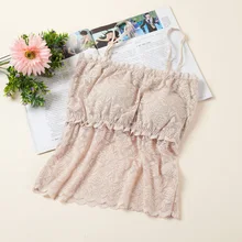 Leechee женский сексуальный шелковый слинг кружева сплайсинга жилет длинная труба топ имеющий грудь дышащий и впитывающий пот TGB-037