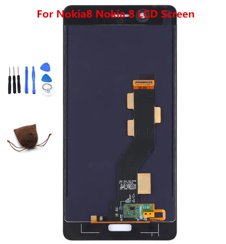 

100%original For Nokia 8 LCD Display Touch Screen Digitizer Assembly For Nokia8 Nokia 8 LCD Screen Replacement Parts+gift