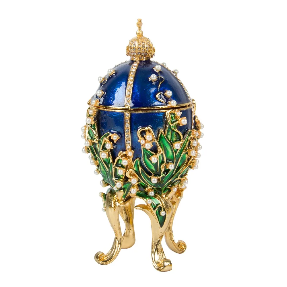FLETCHER Marca Metal Bonito com Pérola Faberge Ovo Caixa de Jóias para