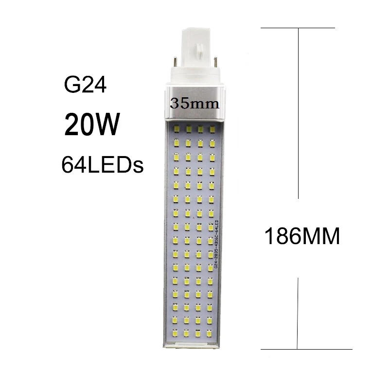 10 Вт, 12 Вт, 15 Вт, 18 Вт, 20 Вт, G24 светодиодный лампы G23 E27 ласпочка освещения bombilas свет сменная люминесцентная лампа 180 градусов с горизонтальным разъемом