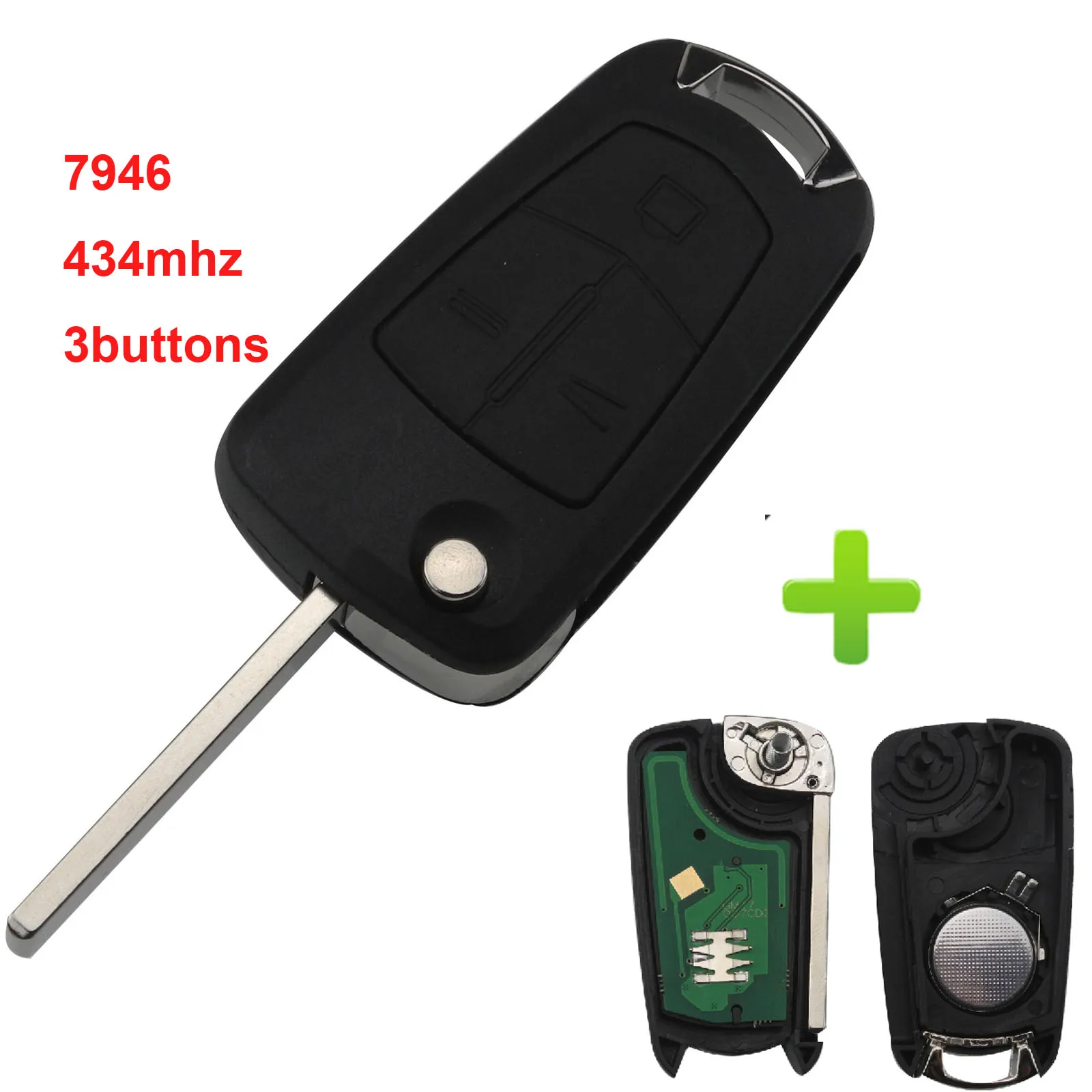 

Jingyuqin 3 Buttons 434Mhz PCF7946 Car Key Remote for Vauxhall Opel Astra H 2004 2005 2006 2007 2008 2009 Zafira B Accessories