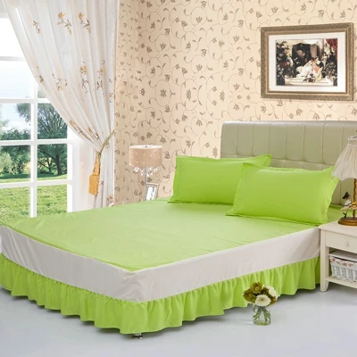 Комплект из 3 предметов, качественный набор сплошных листов, кровать, юбка, подушка, двухместная кровать, комплект белья - Цвет: laifaguolvmi
