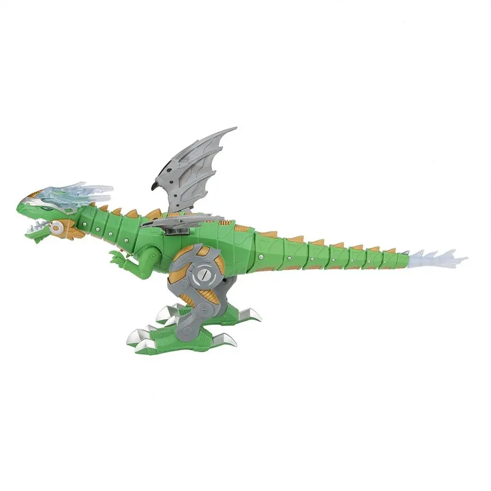 Electric Dinosaur Toy Model Toys Walking Spray Dinosaur Electric Pet Gift For Boys Back To Jurassic Intellectual Development - Цвет: Green