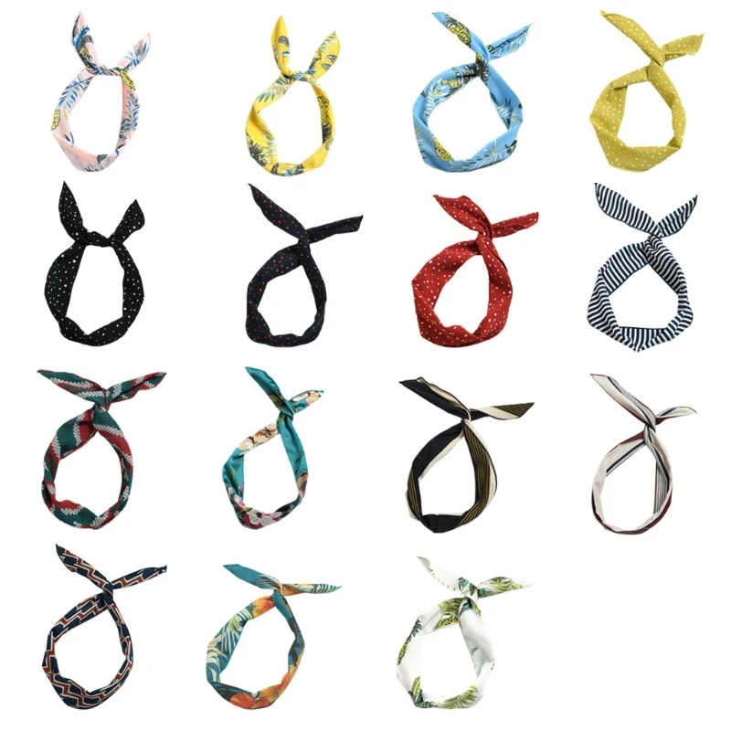 Women Cute Rabbit Bunny Ears Girl Hair Wrap Headband Scarf Diy