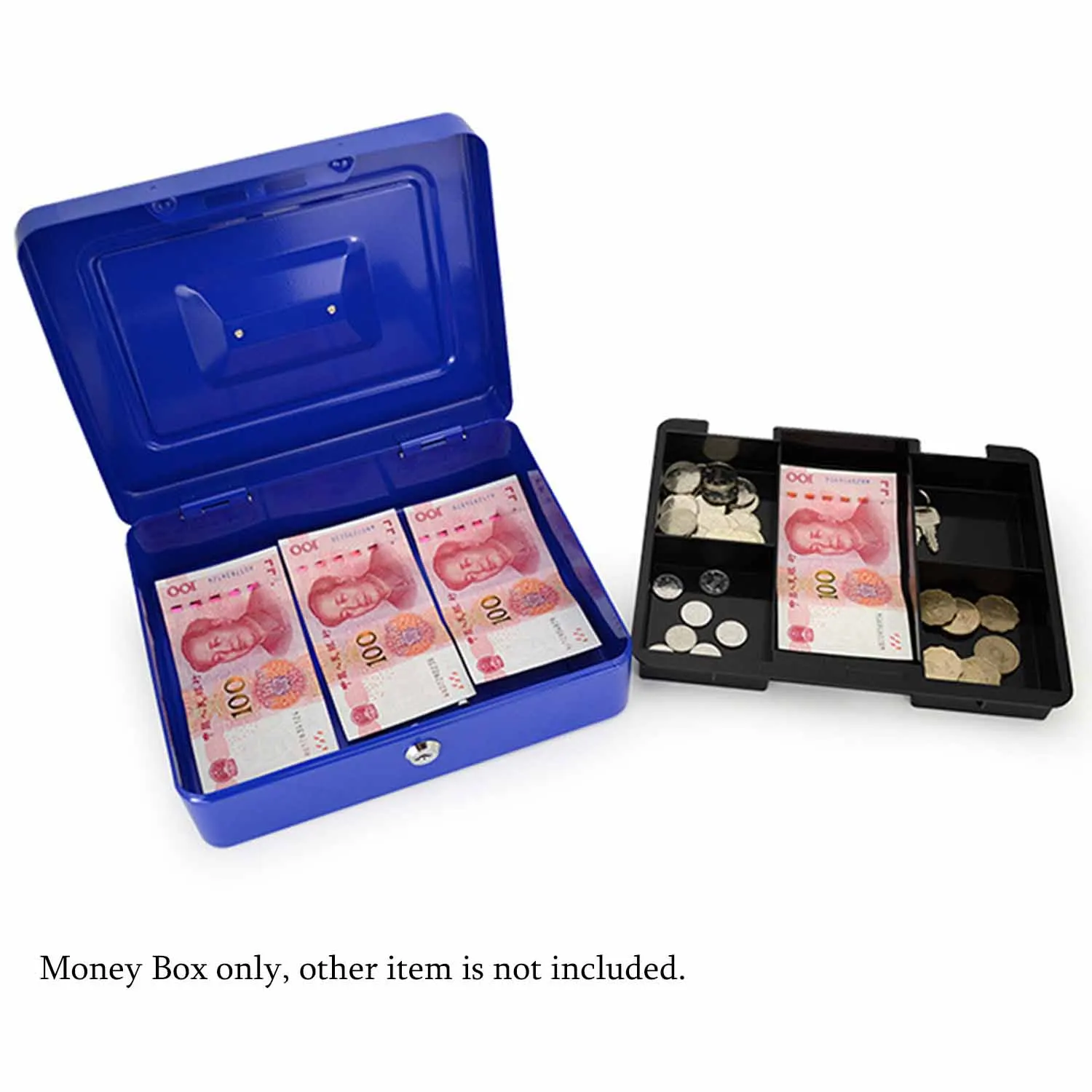 Behokic 10 inch Metal Lockable Cash Coin Money Storage Safe Security Box Holder Suitcase with Lock