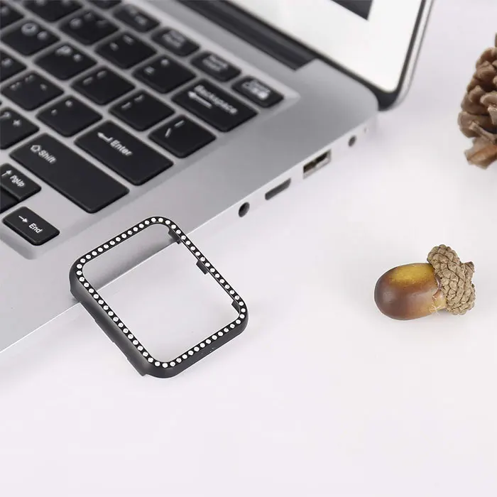 Diamond Часы чехол для Apple watch 4 3/2/1 44mm/42mm/40 мм/38 мм iwatch Защитная крышка Алюминий Сплав Кристалл shell