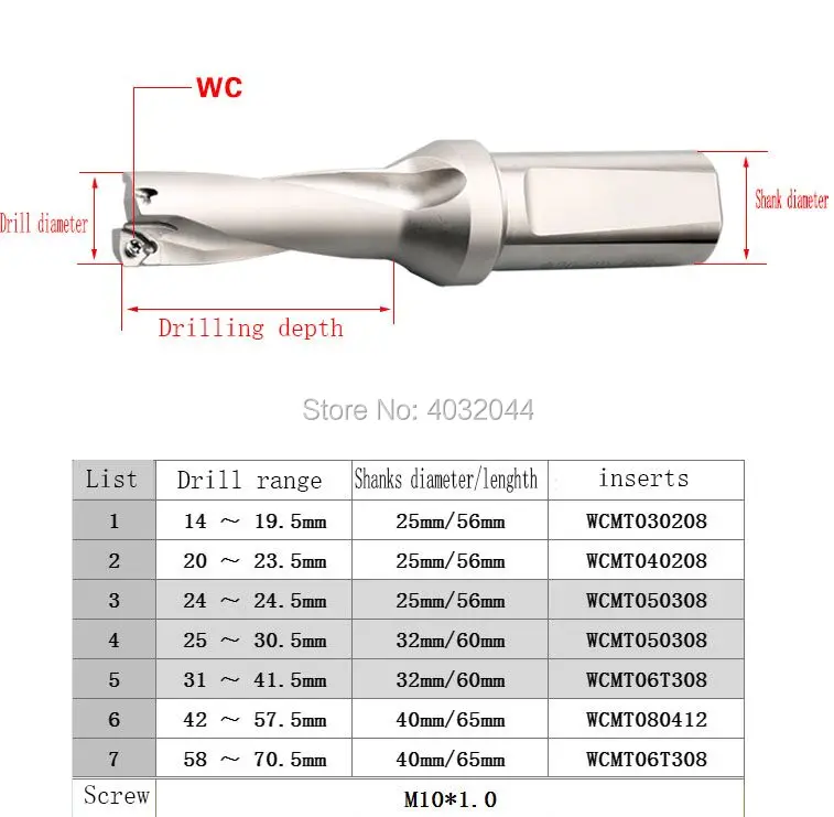 Высокое качество 2D 3D 4D 5D 14 мм 15 16 17 18 19 20 мм. 5 мм Мощность WCMX indexable сверла WC U сверла треугольник хладагент бурение