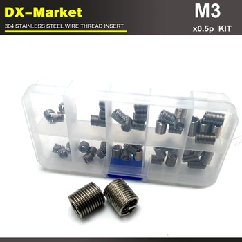 

m3 *0.5P , 100pcs , 1d 1.5d 2d 2.5d 3d each 20pcs stainless steel through threaded sleeve , sus304 Engine thread repair kit