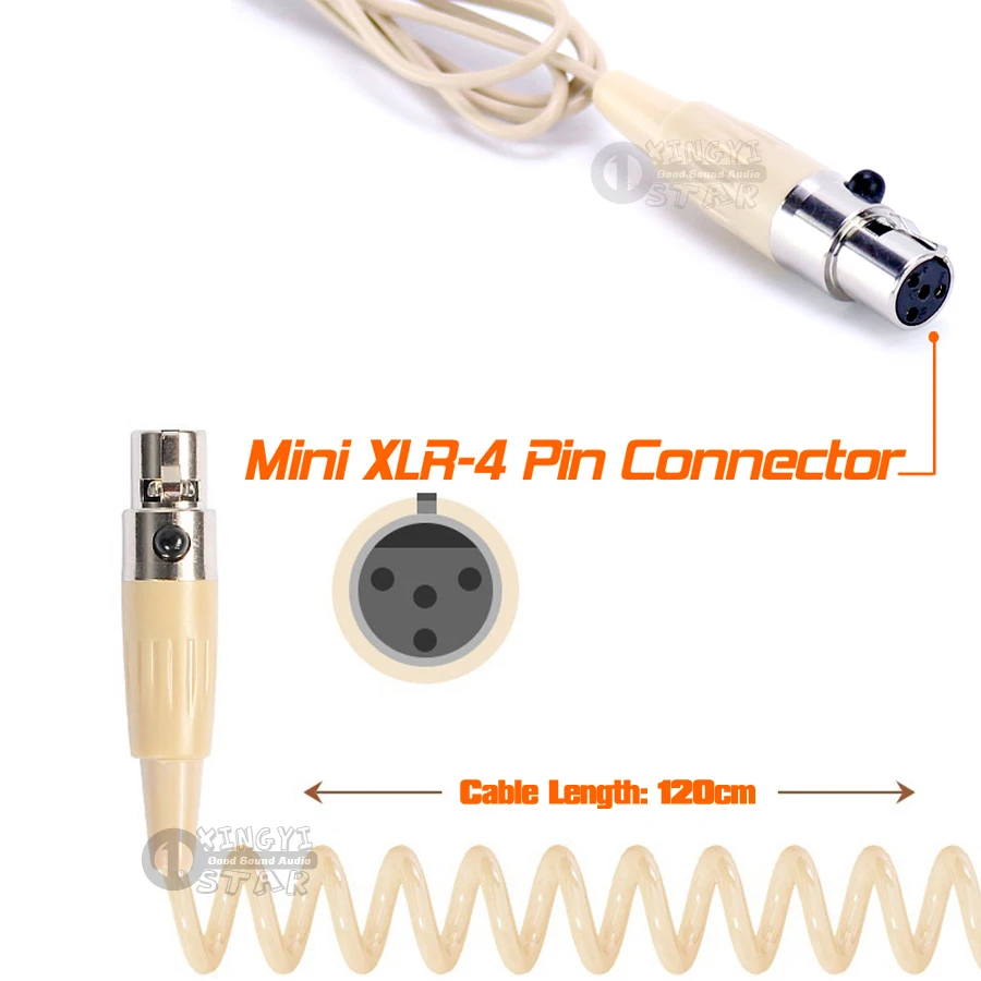 Мини XLR 4 Pin TA4F двойной наушник гарнитура микрофонная система для SHURE беспроводной