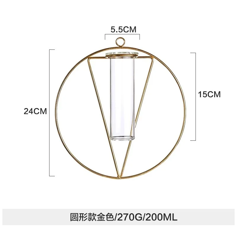 Скандинавском стиле, геометрическая форма, розовое золото, стекло, железо, искусство, цветок, подвесная ваза, настенный держатель, домашнее свадебное украшение для цветов, растений - Цвет: Gold A