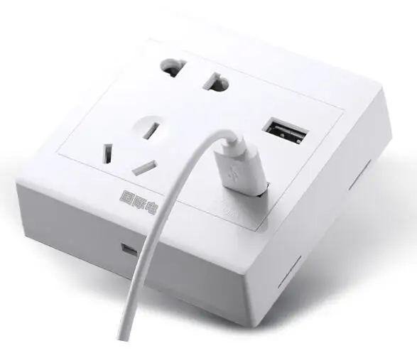 

Wall mounted socket five holes with USB86 type switch socket home panel line box charging five holes double USB socket