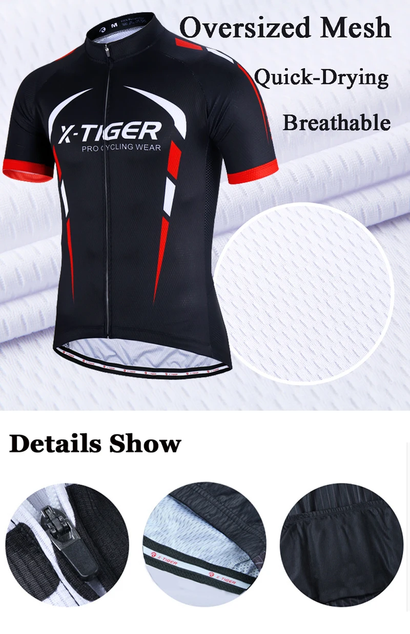 X-TIGER трикотажные изделия из полиэстера летние горный велосипедный костюм, трико одежда для велогонок Велосипедная форма
