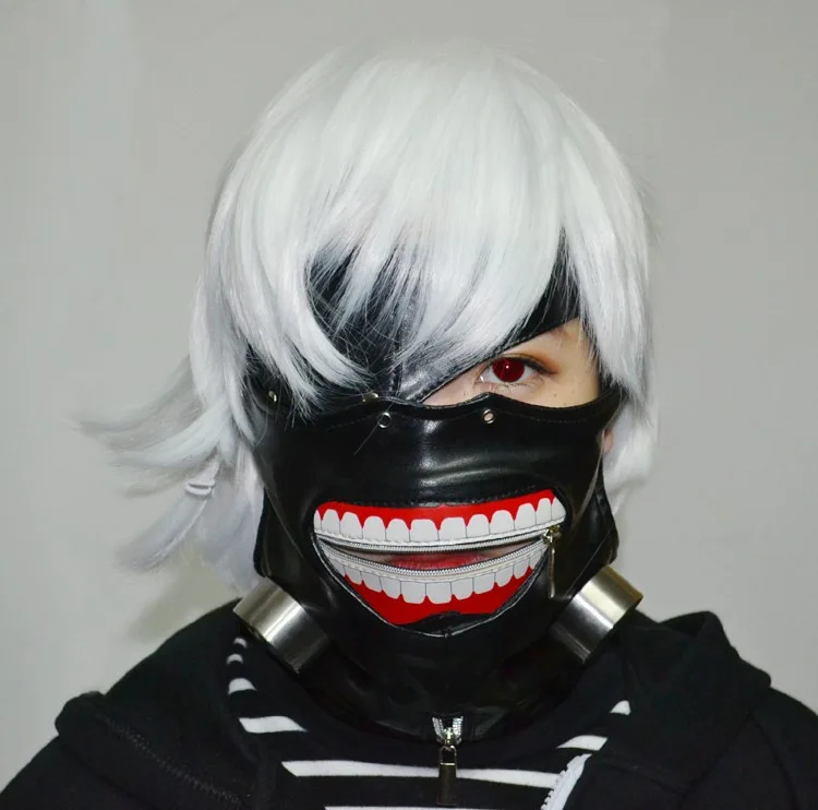 

IACG Tokyo Ghouls Mask Brother In Tokyo Basic Research Slipknot Zipper Mask Cosplay Props Black Mascaras Halloween Terror