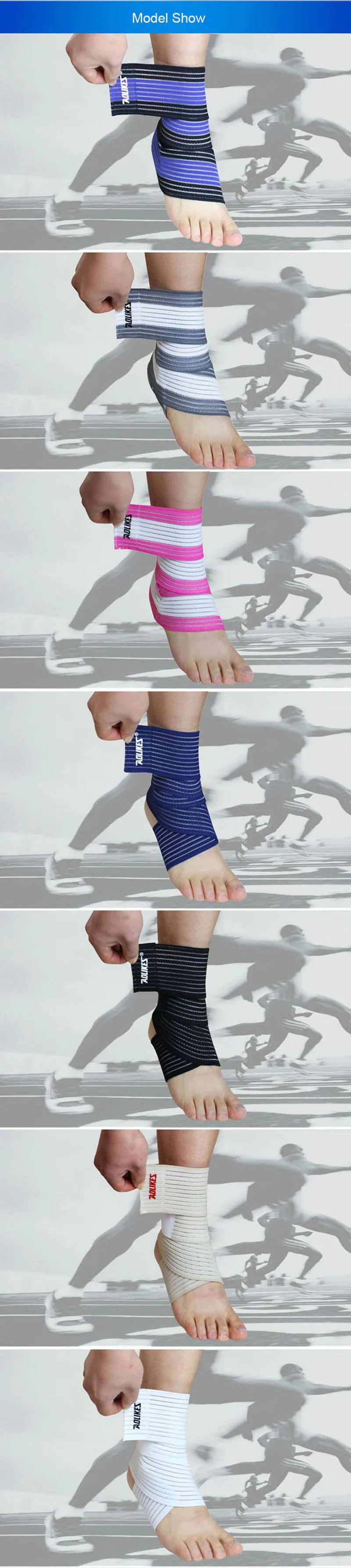 1 шт. высокое качество поддержка лодыжки спиральная повязка на рану Волейбол Баскетбол лодыжки Orotection регулируемые эластичные ленты