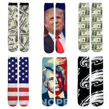 Дропшиппинг большой флаг США Орел носок 3d печать Президент Трамп долларов носки для женщин/мужчин модные короткие хлопковые носки