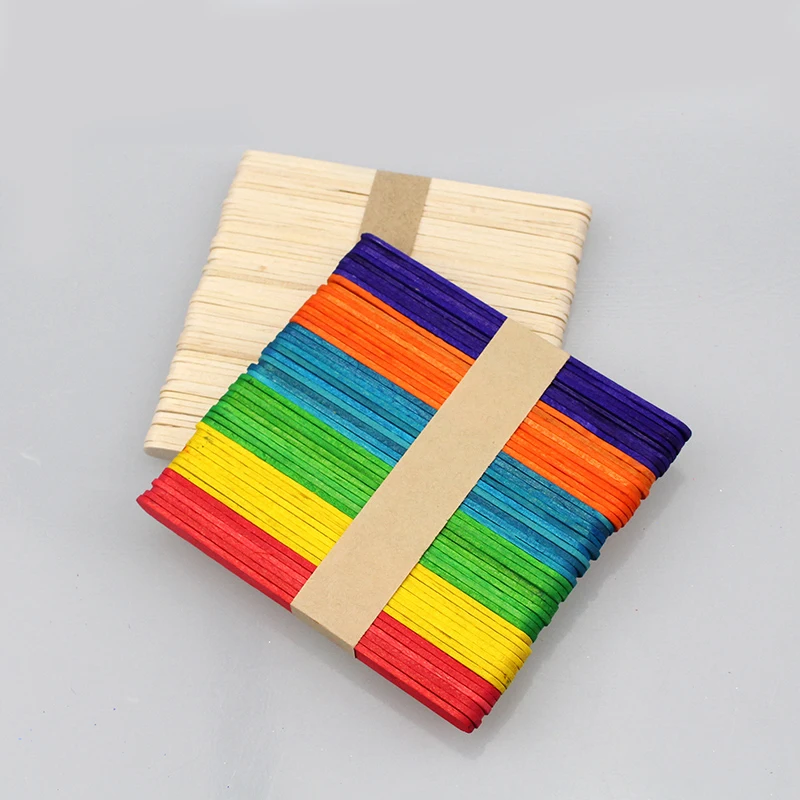 Color color ice cream bar Popsicle stick wooden sticks wooden chips educational toys for children DIY 4