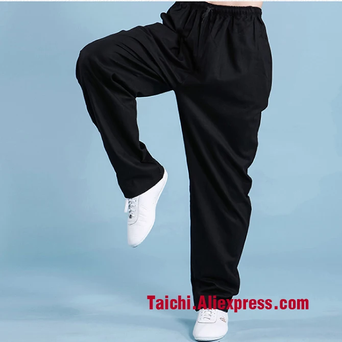 Flax Cotton Spring And Autumn Martial Art Pants Tai Chi Trousers With Pocket