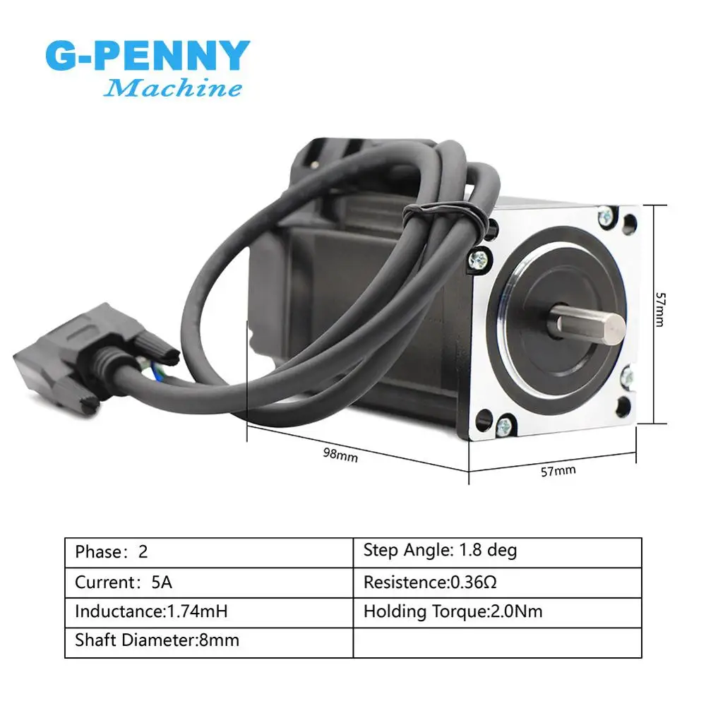 US $77.15 Nema23 Closed Loop Stepper Motor 20Nm 4 wires 285Ozin D8mm Nema 23 22Nm JMC Close Loop Stepping Motor Servo Stepper Motor