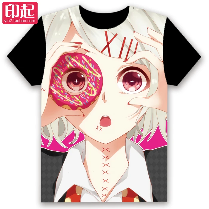 

Anime Tokyo Ghoul Cosplay Summer new men and women casual T-shirt Full-color T-shirt