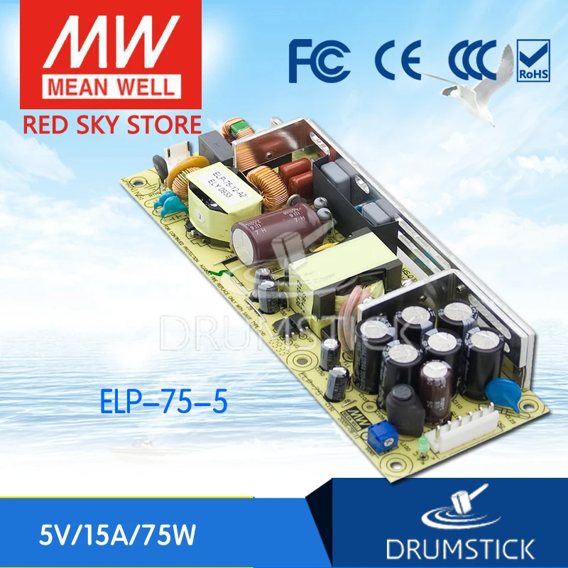 

MEAN WELL ELP-75-5 5V 15A meanwell ELP-75 5V 75W Single Output Switchina Power Supply Enclosed type
