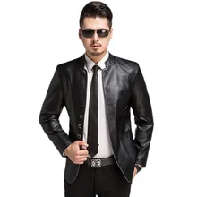 2016 neue modische leder mantel von kultivieren irgendjemandes männer leder anzug kragen mantel, M, L, XL, XXL, XXXL, 4XL.