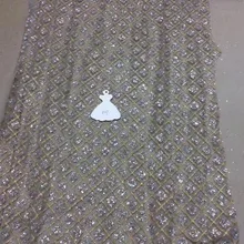 5 ярдов D27# Новое поступление серебряное блестящее Смешанное золото Добби узор в горошек ручная печать блестящее кружево для свадебного платья