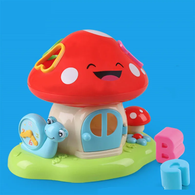  Children's toy cute music mushroom house puzzle baby game table early education voice Board game to