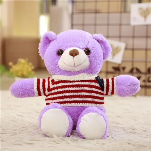 Babynew toys 35 см милый Мишка Тедди мягкая милая плюшевая кукла медведь животное кукла игрушка чучело-игрушка медвежонок детская игрушка подарок на день рождения - Цвет: Purple-Sweater