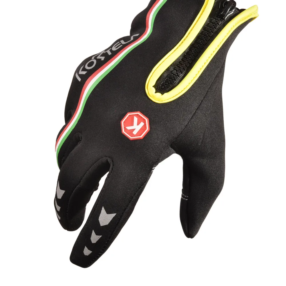 Зимние перчатки для велоспорта, тепловые перчатки для сенсорного экрана, ветрозащитные велосипедные перчатки, отражающие теплые велосипедные перчатки для MTB для мужчин и женщин