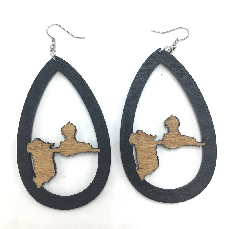 5 пар/лот овальные деревянные серьги Гваделупа|wooden earrings|earrings earringearrings wood |
