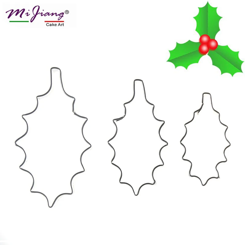 HOLLY LEAF COOKIE CUTTER BISCUIT FONDANT GUMPASTE CUTTERS