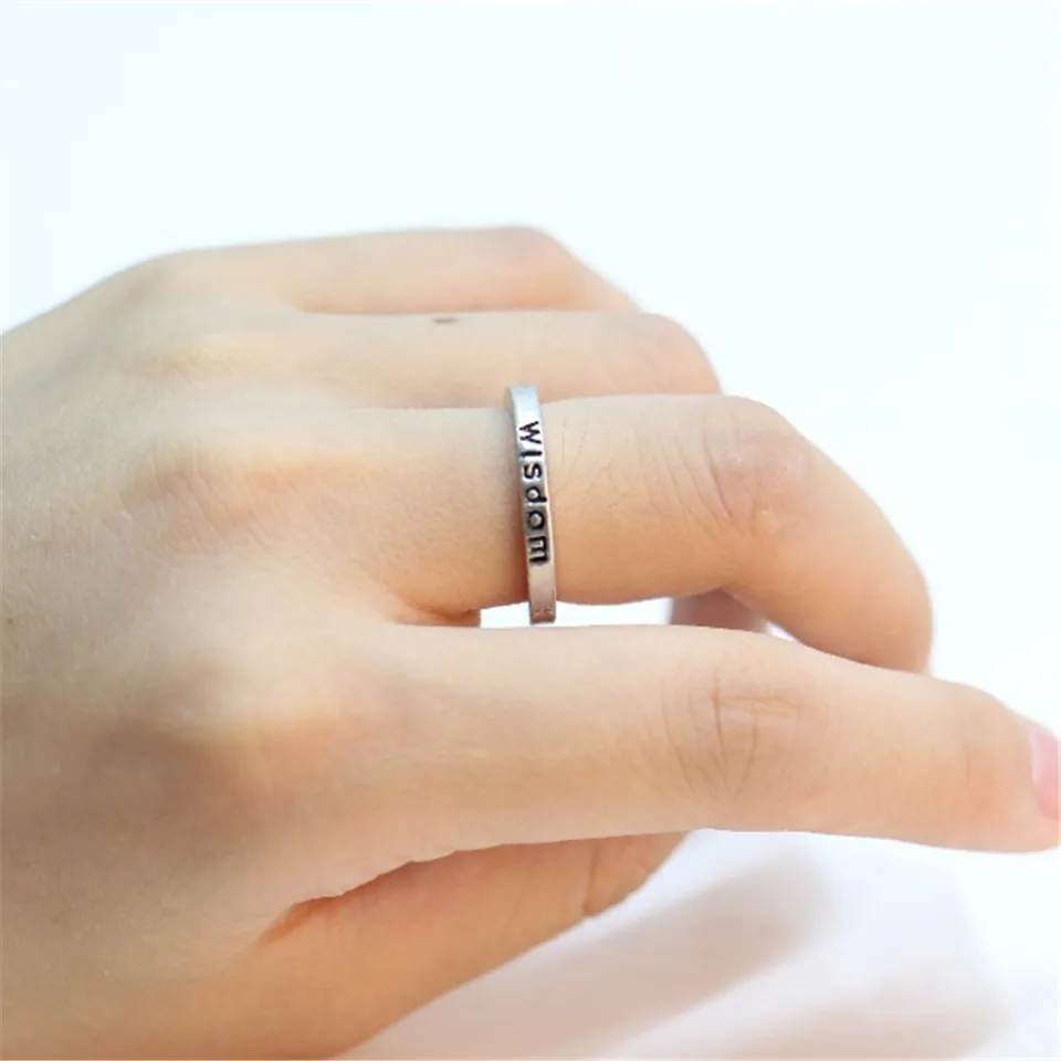 

Fashion unique innovation ring ring letter "wisdom" rings for men -women