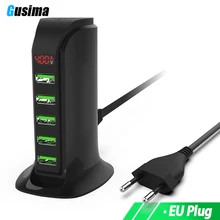 5 Порты и разъёмы зарядное устройство usb multi концентратор светодиодный Дисплей зарядка через usb док-станция Универсальный держатель для мобильного телефона для рабочего стола, настенные домашние зарядные устройства EU штепсельная вилка стандарта США