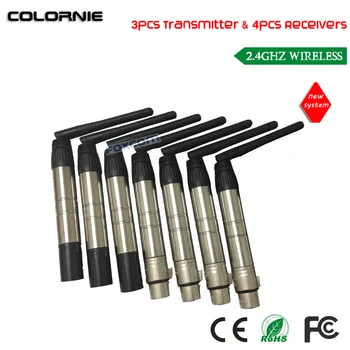 

DHL Free Shipping hot 3yeas warranty Wireless DMX512 controller 3pcs Transmitters and 4pcs receivers for stage lighting