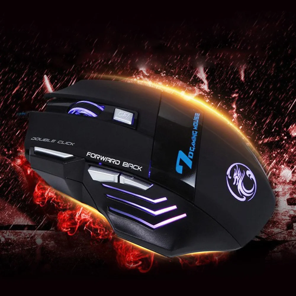 OUYAWEI Electronics Professional Wired Gaming Mouse 7 Button 5500 DPI LED Optical USB Computer Mouse Game Mouse Silent Mause for PC Black OUYAWEI Electronics Professional Wired Gaming Mouse 7 Button 5500 DPI LED Optical USB Computer Mouse Game Mouse Silent Mause for PC Black