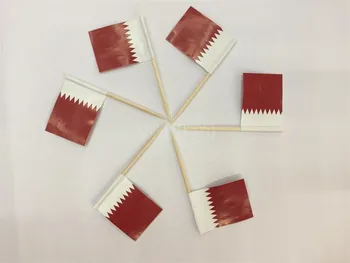

Mini 50pcs Qatar Toothpick Flags Paper Food Picks Dinner CakeToothpicks Cupcake Decoration Fruit Cocktail Sticks Party Supplies