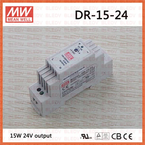 

Meanwell DR-15-24 15W 0.63A 24V Industrial DIN Rail mounted Power Supply UL TUV CB EMC CE