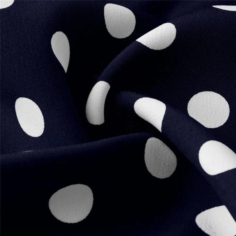  New Women Summer Vintage O-Neck Short Sleeve Beach Polka Dot Bandage Long Maxi Dress Sexy Elegant Lady Holiday New Dress #4R08 (36)