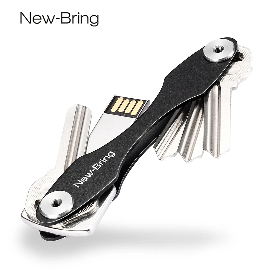 

NewBring Key Ring Wallets smart car key holder collector housekeeper Oxide Aluminum DIY EDC Pocket key organizer