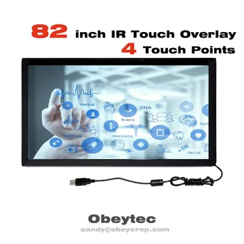 

Obeytec 82 inch 4 touch Points IR Touch Overlay, Driver Free,without glass, Customerize support, Factory Technical Support