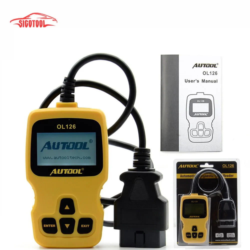 

New Arival AUTOOL OL126 OBD/EOBD + CAN Auto Engine Diagnostic Tool Supports OBDII Compliant Cars Better than Autel AL319