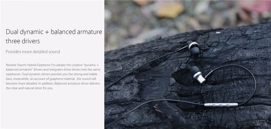 Original Xiaomi Hybrid Pro Three Drivers Graphene Earphone Headphone With Mic For iPhone Android