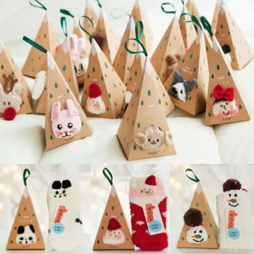 Рождественский подарок 3D дизайн пушистые коралловые бархатные толстые теплые носки для женщин полотенце пол/носок для сна Высокое качество Sox подарок