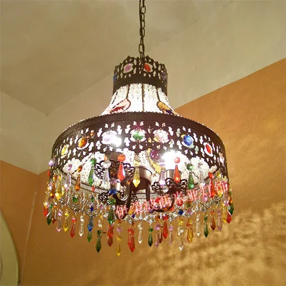 FREE SHIPPING Bohemia pendant light colorful crystal pendant light american style living Pendant LAMP entranceway CRYSTAL LAMP