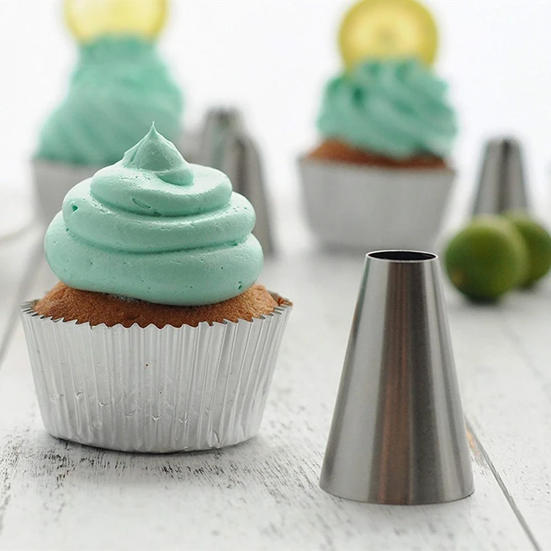 

1 Pcs 1A Large Round Cake Cream Decorating Tip Stainless Steel Piping Icing Frosting Nozzle for Baking Pastry and Cake Cupcake